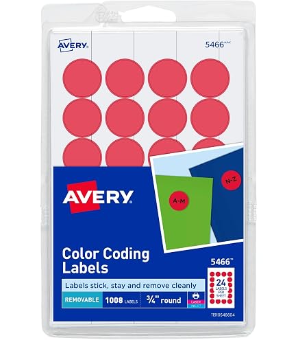 Amazon.com : Avery 05461 Removable Round Labels, 3/4-Inch Diameter